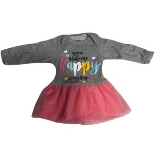 *5/25* Gerber Newborn “You make me happy everyday” Dress Onesie